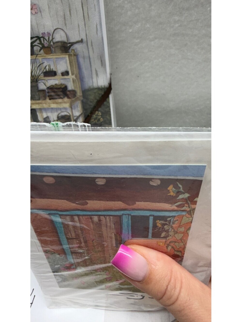 Lot of 2 Handmade Watercolor Greeting Cards Shirley Lynn & Kreations by Kj E-4 - Picture 7 of 10
